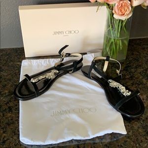 Jimmy Choo black suede flats size 40. Brand new.